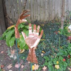 Copper Hands Sculpture by Carol Binns-Wood