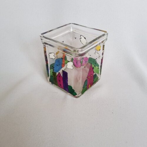 Harriet Spot  lg. sq. candle pot  $10   houses - Image 3