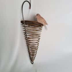 Derek Martin conical suet ball holder with sparrow