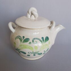 Alison Urquhart teapot green on white