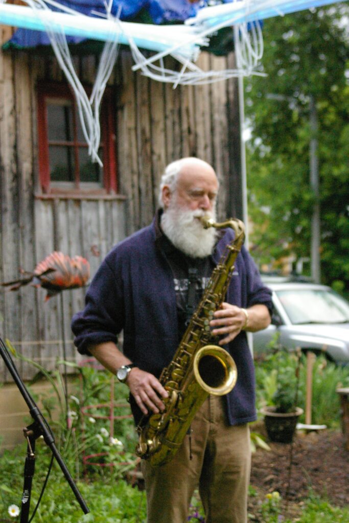 Live music is an Art Garden tradition   jon oelrichs on sax