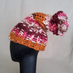 Sharon Meade hat pinks and orange