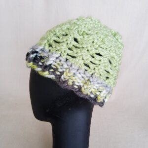 Sharon Meade hat moss green with gray 