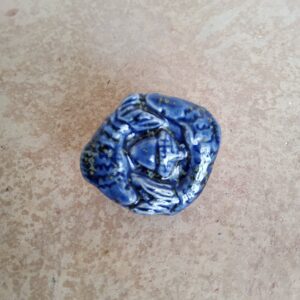 Melanie Earle brooch double salmon and hazlenut blue 