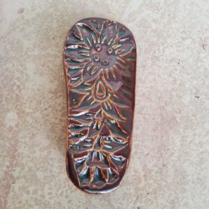 Melanie Earle brooch floral brown 