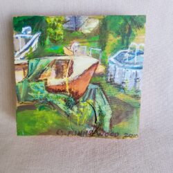 Carol Binns-Wood painting Boat Graveyard